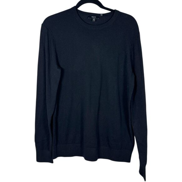Theory Riland Black Harman Wool Blend Crewneck Sweater Men's Medium NEW - Picture 3 of 7